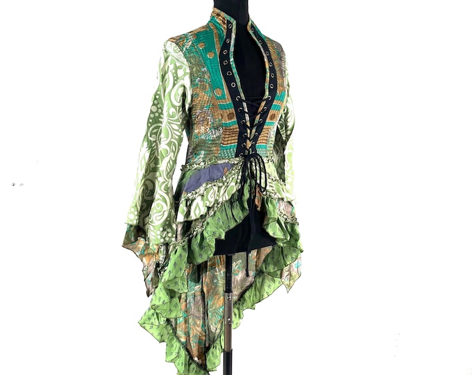 M. Seraphina Corset Dress, Silk, Long Sleeves, Handmade. SKU:1006-9316