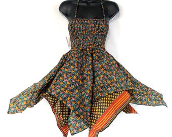 Isla Teenager Silk Fairy Dress; Length 28" (71cm) One size (Boho Short Girl Summer Festival Dress) SKU:901-4822