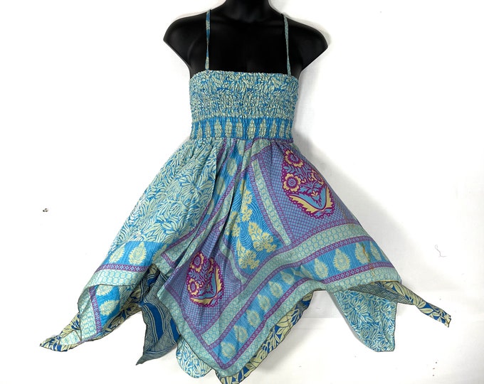 Tatiana Fairy Dress 43" (109cm) Long, One Size; Silk Maxi Summer Dress, Tall Girl Sundress, SKU: 902-7867