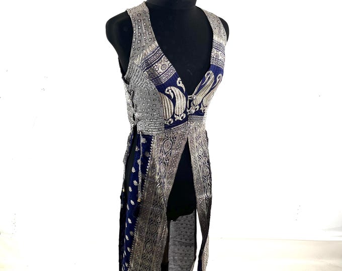 Goddess Dress; Silk Brocade Priestess Ceremony Temple Dress.  UK-M/L   SKU: 3101-10391)