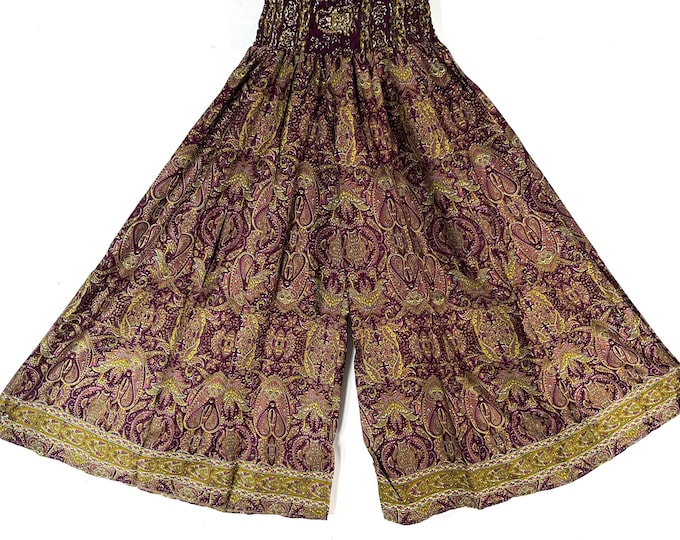 Eloise Culottes in Summer Silk, One size trousers with Elasticated Waist. (Wide Leg Palazzo Pants)  SKU:830-8688