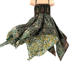 Girls Fairy Dress 2-6 years old; Silk Flower Girl Dress, Princess Dress, Boho Sundress, Hippie Style SKU:900-7516