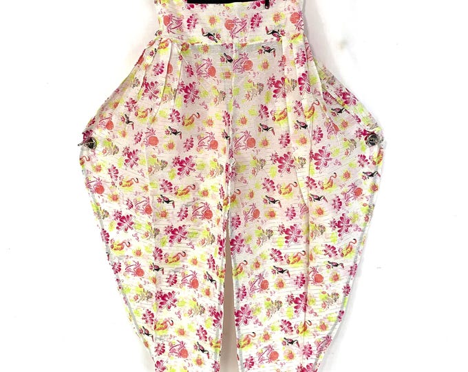 Cotton Festival Pants with Zip Pocket, Adult Palazzo Trousers, Gypsy Harem Pants, High Crotch,