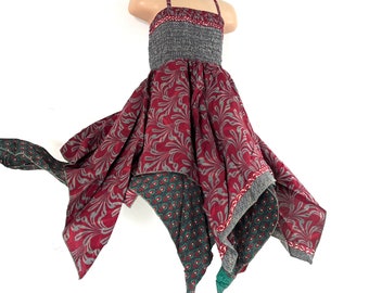 Girls Fairy Dress 2-6 years old; Silk Flower Girl Dress, Princess Dress, Boho Sundress, Hippie Style SKU:900-7537