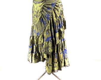 Kezia Gypsy Silk Wrap Skirt - Can be worn as a dress  (SKU:930-9934)