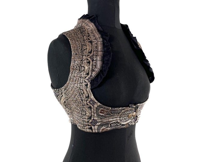 M. Underbust Corset Bustier Silk Brocade Top  SKU:442-9369