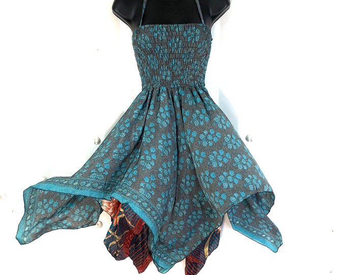 Elvina Fairy Dress. Length 87cm (34”). One size in Silk. Bohemian Summer, Gypsy Princess SKU: 901-2325