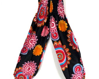 Tania Cotton Pantaloon Harem in One size Adult Unisex. Yoga Pants, Gypsy Pants, High Crotch festival pants SKU 844-9393
