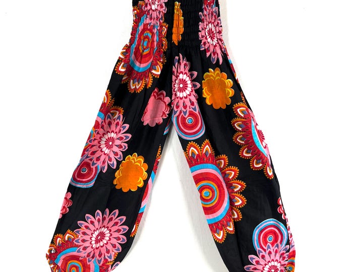 Tania Cotton Pantaloon Harem in One size Adult Unisex. Yoga Pants, Gypsy Pants, High Crotch festival pants SKU 844-9393