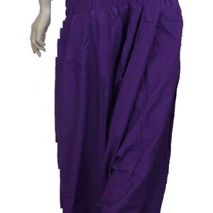 Harem Pants cotton with drop crotch, Purple Afghani Pants. Unisex Ali Baba Trousers Aladdin Pants Yoga Pants image 8