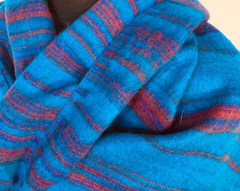 Warm Blue Cosy Blanket 4 parties festivals & snuggling. A lovely soft touch, very warm, nice and lightweight Shawl Blanket Scarf Throw.