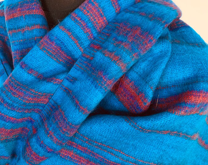 Warm Blue Cosy Blanket 4 parties festivals & snuggling. A lovely soft touch, very warm, nice and lightweight Shawl Blanket Scarf Throw.