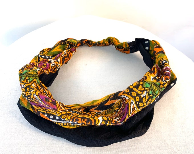 Childrens Red Cotton Washable Headband Face Mask. bandana, scrunchies. FIT Head circumference 17” to 22”