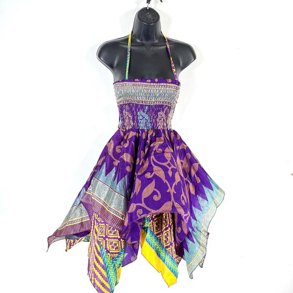 Elvina Fairy Dress; Length 87cm (34") Silky One Size Sundress comfortable & ethical SKU:901-8330