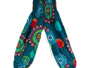 Tania Cotton Pantaloon Harem in One size Adult Unisex. Yoga Pants, Gypsy Pants, High Crotch festival pants SKU 844-9397