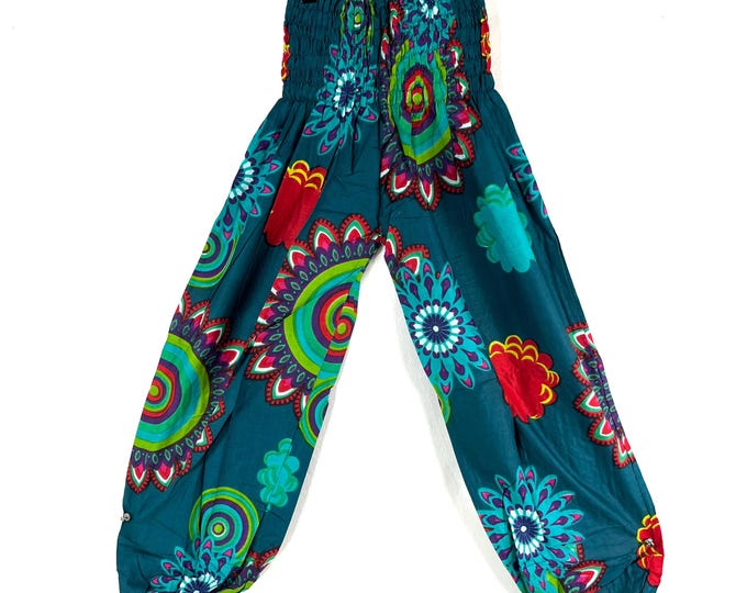 Tania Cotton Pantaloon Harem in One size Adult Unisex. Yoga Pants, Gypsy Pants, High Crotch festival pants SKU 844-9397