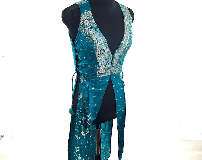 Goddess Dress; Silk Brocade Priestess Ceremony Temple Dress.  UK-S/M  (SKU: 3100-10387)