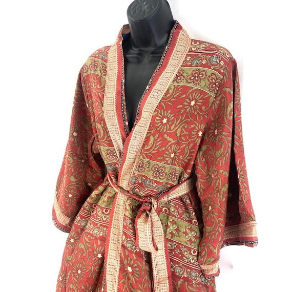 kolbe pakke Bliv såret UK S/M. Luxury Reversible Silk Kimono Robe With Deep Pockets. - Etsy