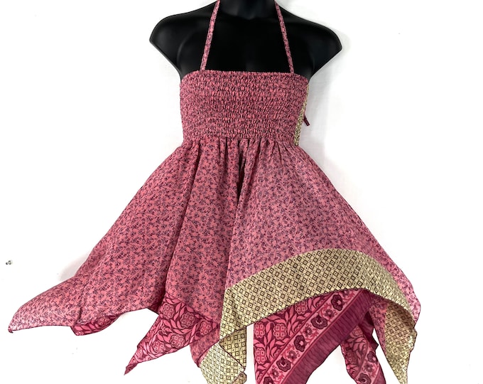 Gina Plus size, Fairy Dress 38" Long  in Summer Silk (An ideal Maternity, Tall Girl Dress) SKU:906-7840
