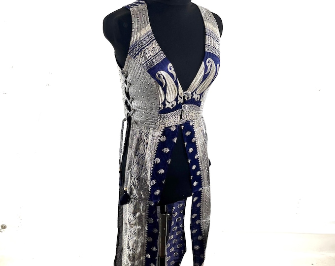 Goddess Dress; Silk Brocade Priestess Ceremony Temple Dress.  UK-S/M  (SKU: 3100-10385)