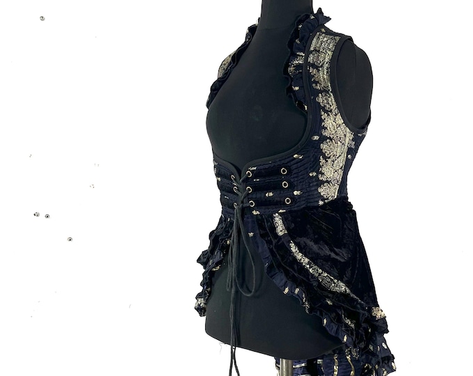 S. Celeste Velvet Underbust Corset Dress with adjustable skirt SKU:2121-9492