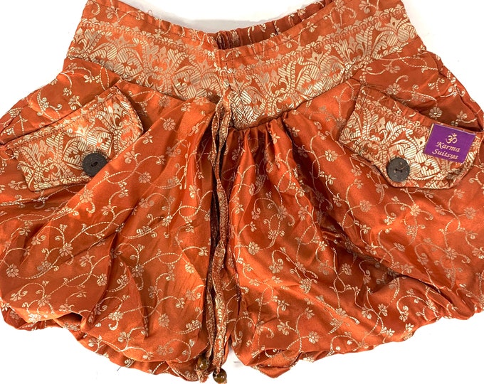 S/M. Goddess Pocket Shorts, Lined Hot Pants Copper Shorts. SKU:1060-6524