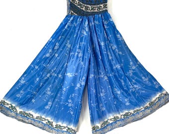 Eloise Culottes in Summer Silk, One size trousers with Elasticated Waist. (Wide Leg Palazzo Pants) SKU:830-8265