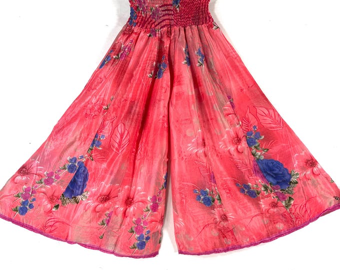 Eloise Culottes in Summer Silk, One size trousers with Elasticated Waist. (Wide Leg Palazzo Pants)  SKU:830-8698