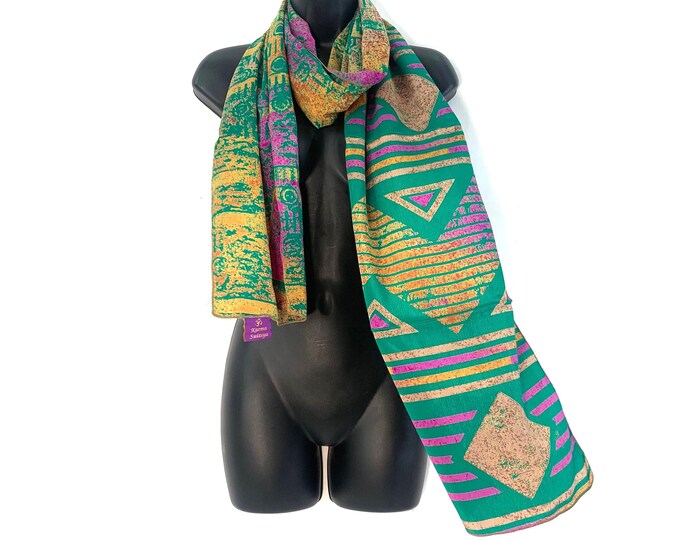 Light Silk Scarf, comes in a Special Carry or Gift Bag 78” (198cm) wide & 12” (30cm) long. The classic beautiful gift for her.