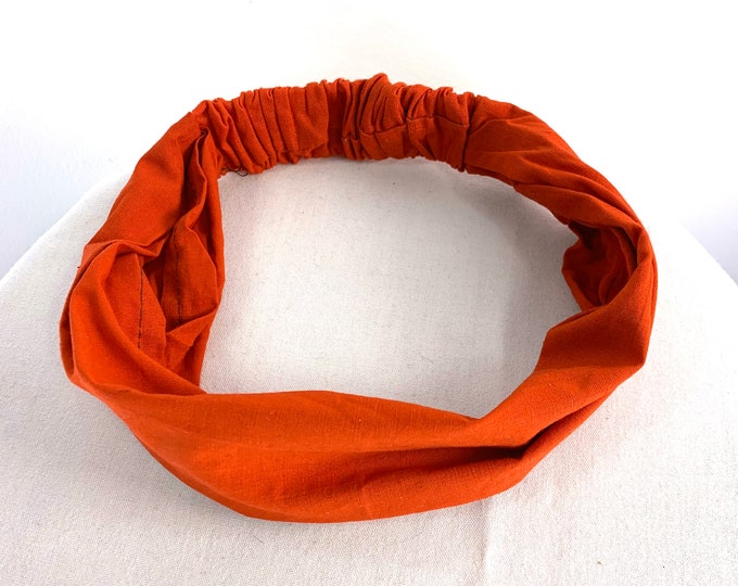 Rust Orange Cotton Washable Headband Face Mask. dust mask, bandana, scrunchies FIT Head circumference 19” to 23”
