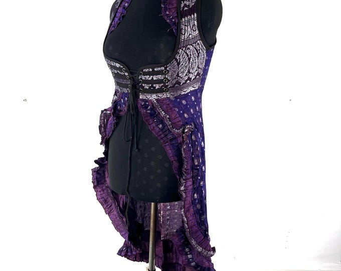 XL Alaxi Under-bust Corset Dress in Vintage Silk Brocade (SKU:2114-8155)