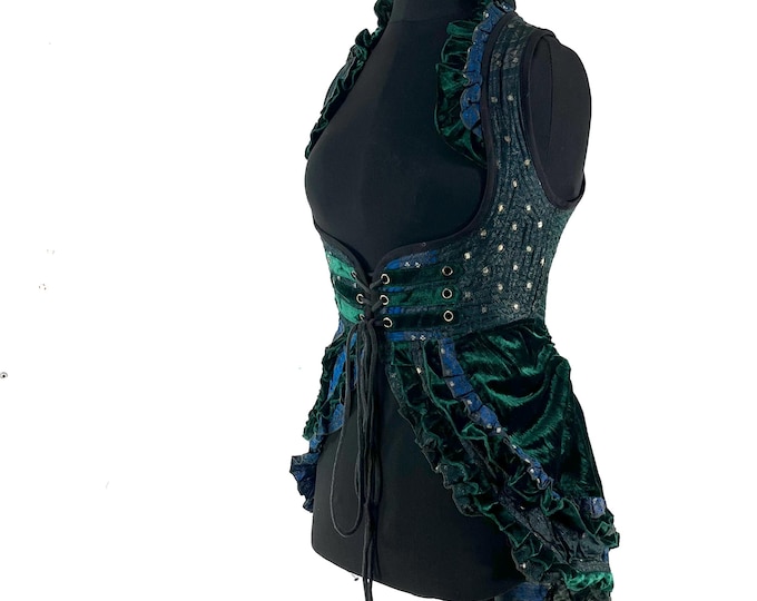 S. Celeste Velvet Underbust Corset Dress with adjustable skirt SKU:2121-9485