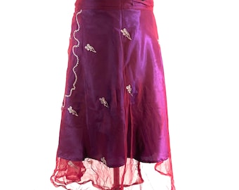 Aari Tari Midi Wrap Skirt - 2 layer handmade (SKU:2011-9882)