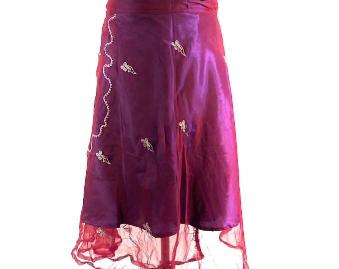 Aari Tari Midi Wrap Skirt - 2 layer handmade (SKU:2011-9882)