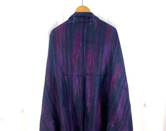 Cosy Snuggle Blanket, Black Purple. Shawl Blanket Scarf Throw