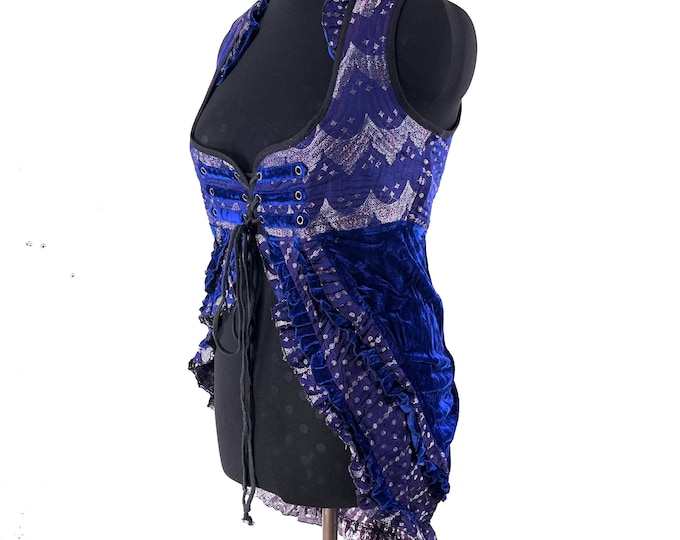 3XL. Celeste Velvet Underbust Corset Dress with adjustable skirt SKU:2126-9545