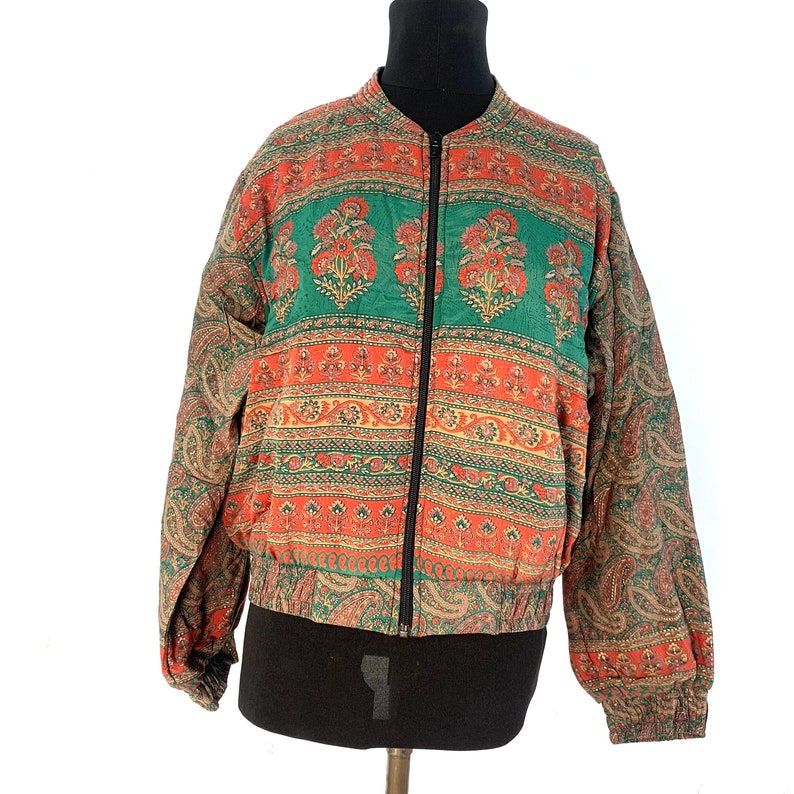Jude Silk Bomber Jacket with a light fleece cosy lining. One size. Disco, Dance, Rave, Bike, Pub, Club, Park, Walk, image 3