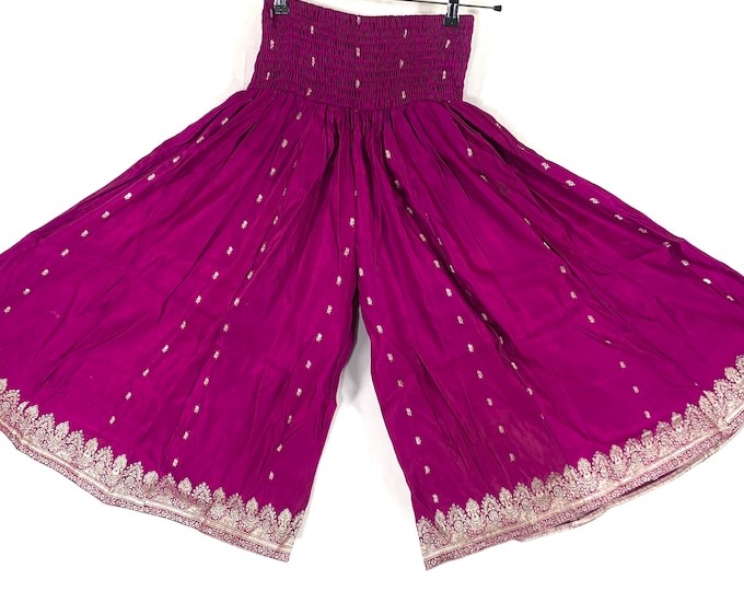 XL. Martha Short Leg Trousers Culottes in Silk Brocade XL elasticated waist for a fuller figure. (Wide Leg Palazzo Pants) SKU:816-6671