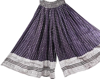 2XL Amy Culottes - Silk Brocade - Wide Leg Palazzo Pants (SKU:812-7456)