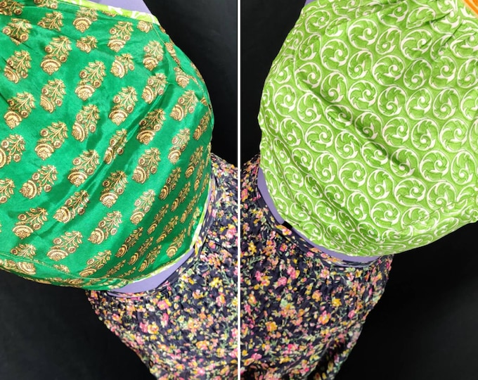 M/L Halter Crop Top, in Light Silk, Reversible (Rave/Festival Top) SKU:439-1937