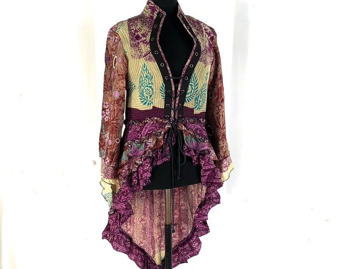 2XL. Seraphina Corset Dress, Silk, Long Sleeves.  Silk SKU:1009-1970