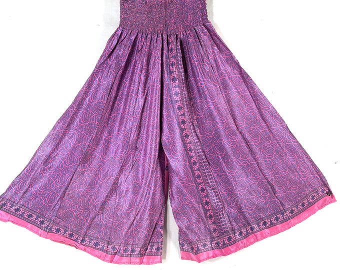 Delilah Plus Size Culottes in Summer Silk with XL Elasticated Waist, great for a fuller figure. (Wide Leg Palazzo Pants) SKU:838-8744