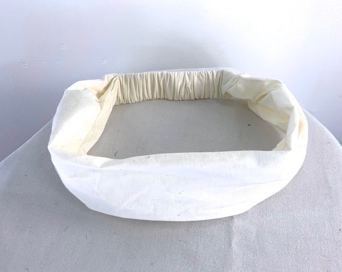 White Cotton Washable Headband Face Mask. dust mask, bandana, scrunchies FIT Head circumference 19” to 23”