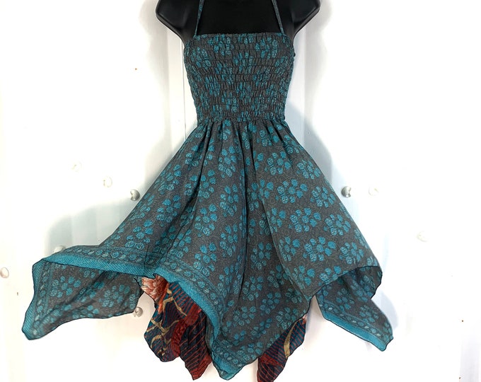 Elvina Fairy Dress. Length 87cm (34”). One size in Silk. Bohemian Summer, Gypsy Princess SKU: 901-2325