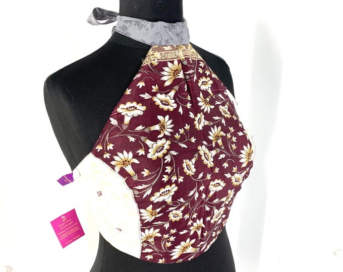 M/L Halter Crop Top, in Light Silk, Reversible (Rave/Festival Top) SKU:439-2079