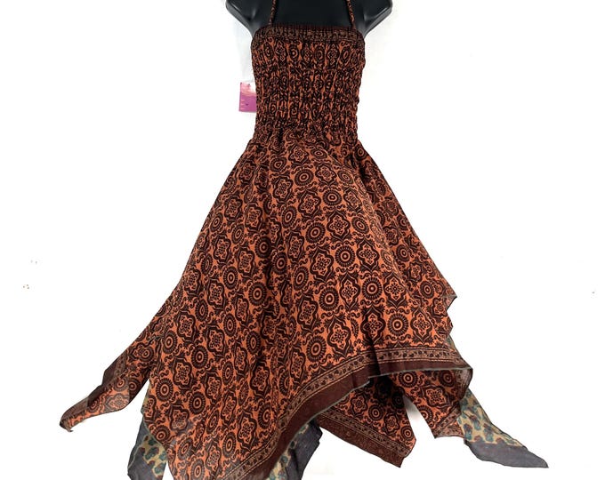 Aurora Long Summer Silk Fairy Dress, Maxi Tall Girl Sundress 47" (One Size  SKU:902-10573)