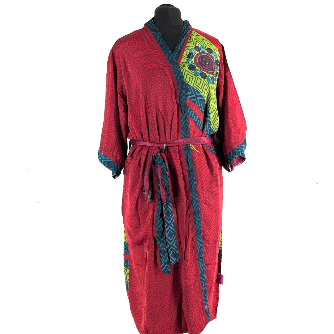 Reversible Robe M/L. Luxury Silk Robe; Reversible With Deep Pockets. A Perfect Dressing ...