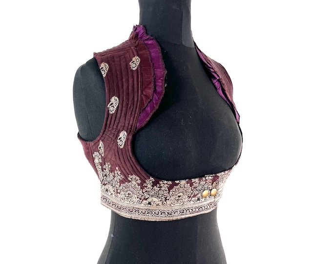 M. Underbust Corset Bustier Silk Brocade Top  SKU:442-9363