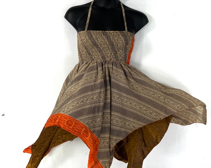 Gina Plus size, Fairy Dress 38" Long  in Summer Silk (An ideal Maternity, Tall Girl Dress) SKU:906-7844