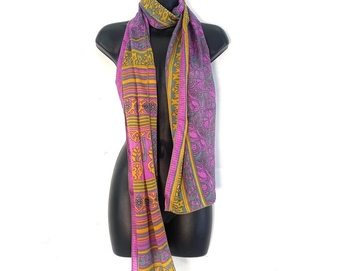 Light Silk Scarf, Gift for her. 78” (198cm) wide & 12” (30cm) long.